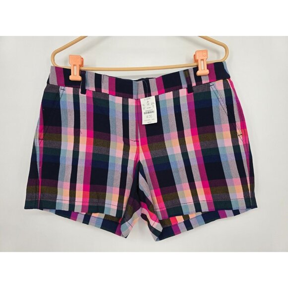 J. Crew Size 10 Womens Shorts Plaid Classic Chino NWT - Picture 2 of 7